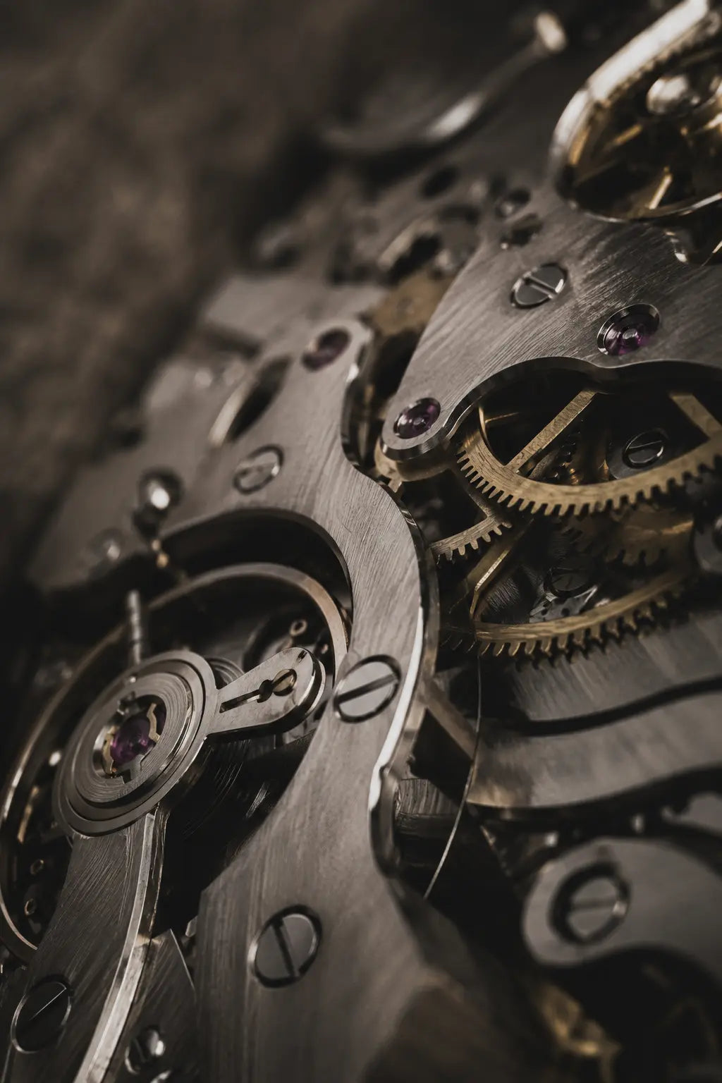 Detailed mechanical system with interlocking gears