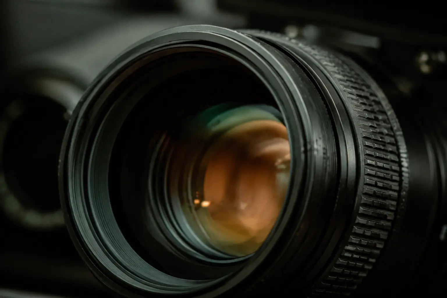 Close view of an optical lens